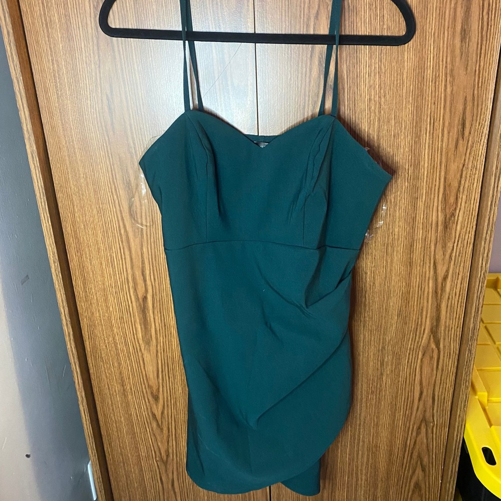 Crystal Doll Bodycon Dress Women Large Green Sweetheart Neck Tulip Hem